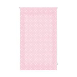 Estor enrollable premium 120x180  rosa con motas blancas