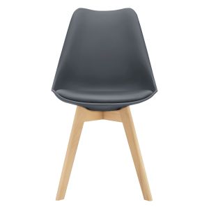 Juego de 6 sillas de comedor fläten  82x49x54cm polipiel - gris [en.casa]