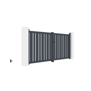 Pack puerta abatible 3m a.140cm veymont + pack puerta 1m a.140cm gris