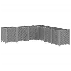 vidaXL jardinera pp gris claro 160x160x53 cm