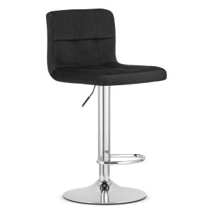 Taburete giratorio valora haxu, terciopelo negro, base cromada