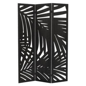 Biombo divisorio de 3 paneles modelo sapporo madera negra 170x121 cm