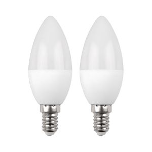 Pack 2 bombillas LED vela e14 6w equi.40w 470lm 10000h primer leader