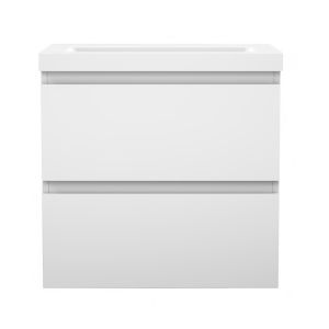 Aica mueble de baño con lavabo, blanco, dos cajones, 50 x 38,5 x 52 cm