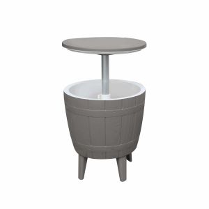 Mesa nevera para jardín de resina cosmopolitan beige gardiun capacidad 37 l