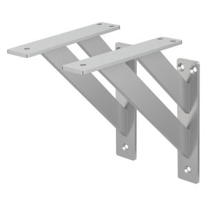 Set de 2x soporte de estante 180x180mm plata de aluminio