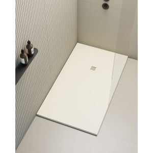 Plato de ducha poaLGi - 90x200 cm - marfil - extraplano, antideslizante