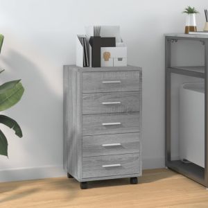 Cajonera con ruedas madera contrachapada gris sonoma efe2838