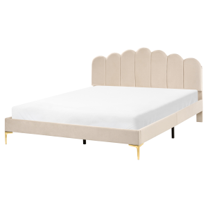 Cama terciopelo sauvian 160 x 200 cm beige