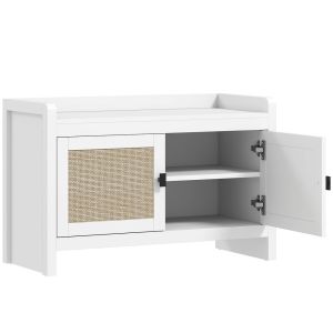 Banco zapatero 80x35x52 cm color blanco Homcom