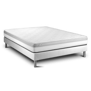 Conjunto vital relax 135 x 190 cm somier kit blanco