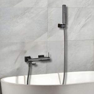 Imex - grifo monomando bañera y ducha negro serie firenze