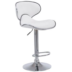 Taburete de bar moderno - blanco - polipiel
