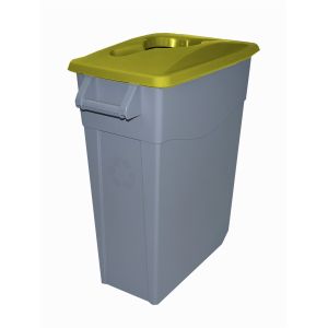 Denox - contenedor de basura denox  65,  | 65 l - tapa abierta - amarillo
