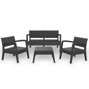 Conjunto muebles de exterior valencia de 4 plazas - grafito