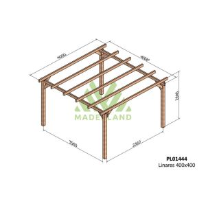 Pérgola de madera laminada - linares 400x400cm (maderland)