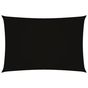 Toldo de vela rectangular tela oxford negro 2,5x4,5 m