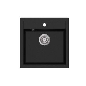 Gurari fregadero de cocina, fregadero de granito empotrado negro, sifón inc