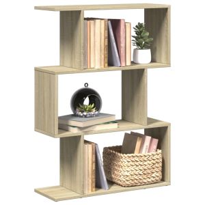 Librería divisora 3 niveles madera roble sonoma 70x24x97 cm
