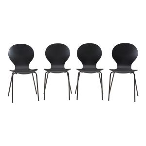 Conjunto de 4 sillas de comedor etne - negro [en.casa]