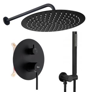 Rea juego de ducha oculto foss clif black + box, 40x18x21 cm