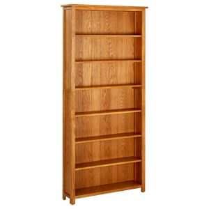 Vidax estantería de 7 niveles de madera maciza de roble 90x22,5x200 cm