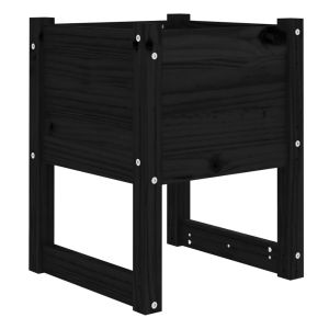 vidaXL jardinera madera maciza de pino negro 40x40x52,5 cm