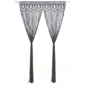 vidaXL cortina de macramé algodón gris antracita 140x240 cm