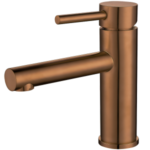 Valaz grifo de lavabo monomando redondo caño recto oro rosa cepillado