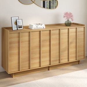 Aparador de madera efecto haya de 4 puertas 160 cm