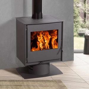 Estufa de leña contemporanea  TOSCANA 11 kw / Alto rendimiento 85%