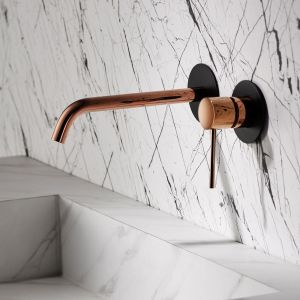 Imex - grifo monomando lavabo empotrado negro serie milos stick