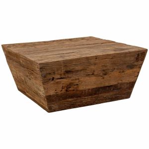 Mesa de centro de madera reciclada marrón 90x90x40cm
