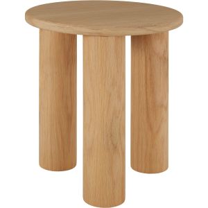 Tectake mesa auxiliar,madera,redonda,estable,cuidado fácil, roble claro