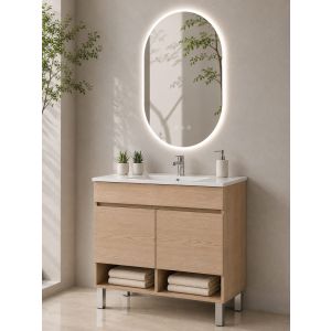 Mueble de baño con lavabo nebari sin espejo 60x45 cm estepa