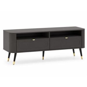 Mueble de tv - 3xe living - 138,2 x 40 x 52,6 cm - 2 cajones - negro - 2 pu