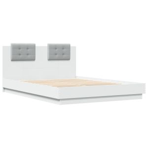 vidaXL estructura de cama con LED sin colchón blanco 120x200 cm