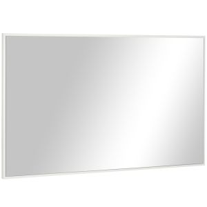Espelho casa de banho melamina de madeira e vidro temperado branco e prata