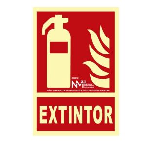 Cartel de extinción "extintor" clase b (pcv 0,7mm) 21x30cm