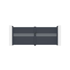 Puerta abatible 3,5m cimone al.140cm aluminio + cancela 1m al.140cm