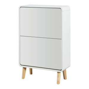Zapatero aure con 2 puertas abatibles 96x63x24 cm - blanco [en.casa]