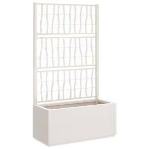 vidaXL jardinera con enrejado pp blanco 80x36x140 cm
