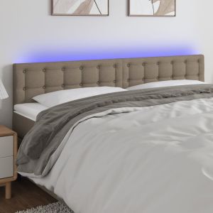 Cabecero con LED de tela gris taupe 160x5x78/88 cm eerf9146