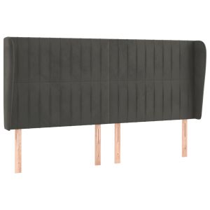 vidaXL cabecero con orejas de terciopelo gris oscuro 183x23x118/128 cm