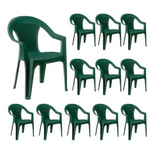 Pack 12 sillas con reposabrazos stack 56x75x79cm 7house