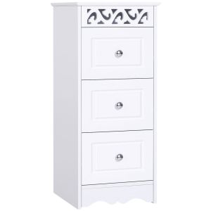 Armario de almacenamiento 29,8x29,8x68,5cm mdf color blanco Homcom