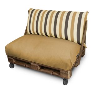 Cojín para palets toldotex mostaza respaldo 120x45x25 (rayado)