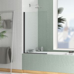 Mampara de bañera 70x120cm - perfil acabado negro mate - elementary