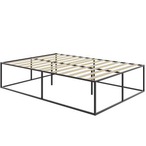 Estructura de cama de metal resistente 250kg y 140x200x46,5 cm, negro