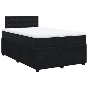 vidaXL cama box spring con colchón terciopelo negro 120x190 cm